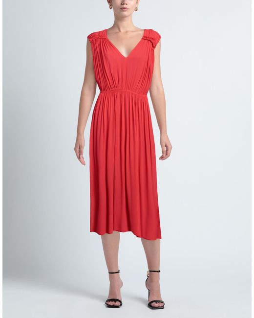 8pm Red Midi Dress