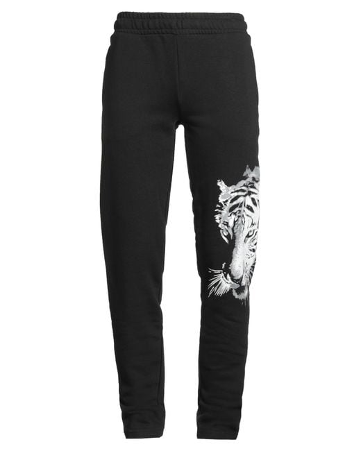 Roberto Cavalli Black Pants Cotton, Polyester for men