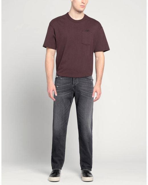 DIESEL Gray Jeans Cotton, Elastane for men