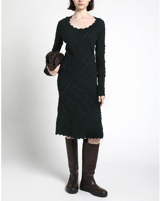 Burberry Black Wool-Blend Flared Knit Dress