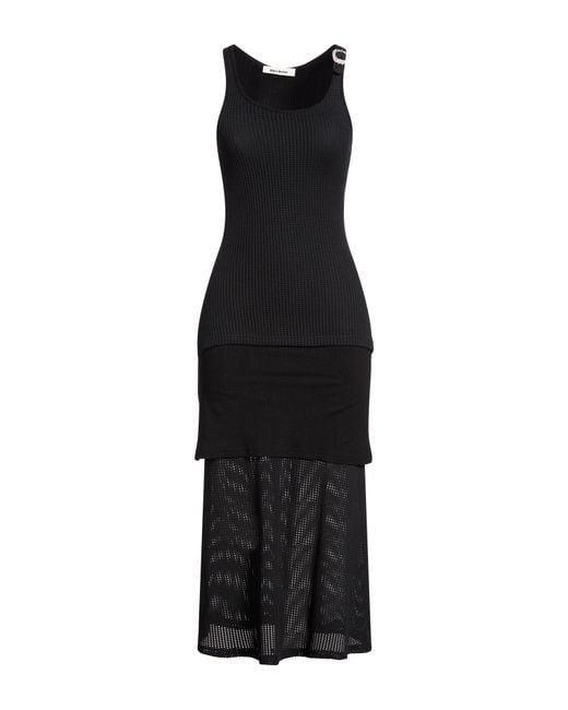 Wales Bonner Black Maxi Dress Cotton, Viscose, Elastane