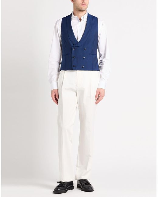 Lardini Blue Tailored Vest Wool, Cupro for men