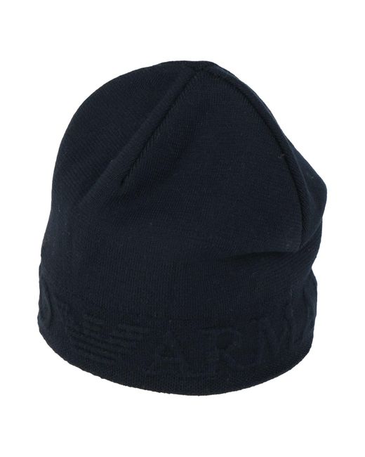 Emporio Armani Blue Hat Wool, Acrylic for men