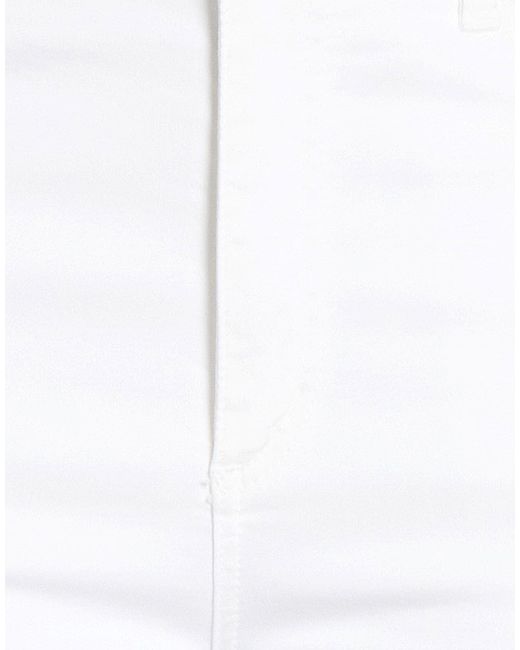 D.exterior White Pants Cotton, Elastane