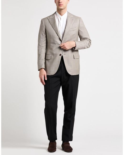 Isaia Gray Blazer Wool for men