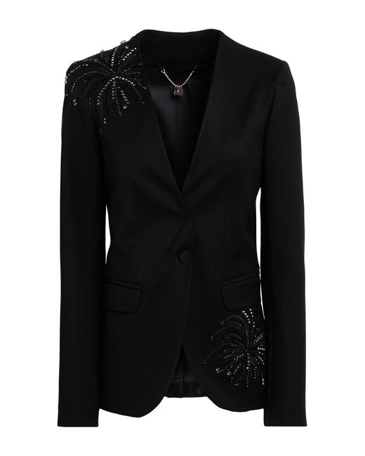 REVISE CONCEPT Black Blazer Polyester, Viscose, Elastane