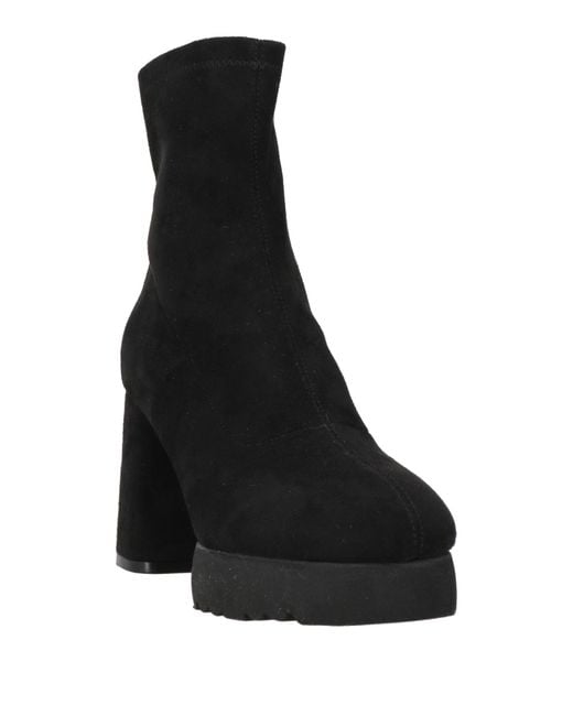 Jeannot Black Ankle Boots Textile Fibers