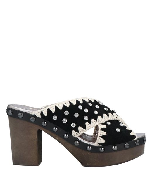Mules \u0026 Zuecos Mou de Cuero de color Negro - Lyst