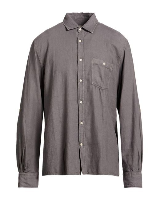 Officine Generale Gray Shirt Cotton, Lyocell, Linen for men