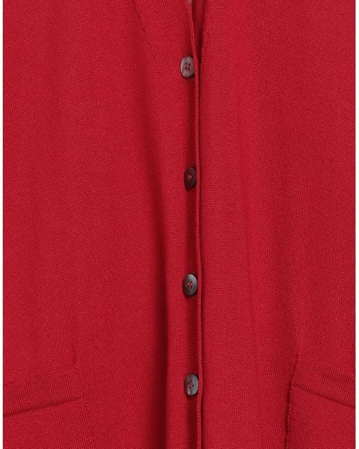 Marina Rinaldi Red Cardigan Virgin Wool
