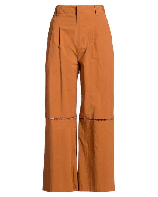 Manila Grace Orange Pants Cotton, Elastane