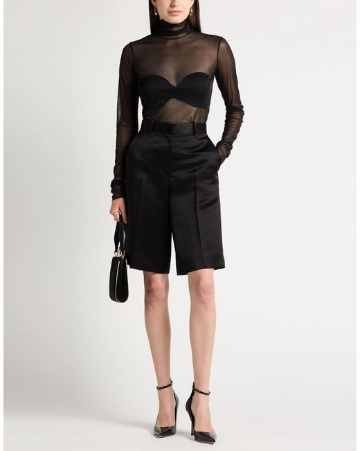 SIMONA CORSELLINI Black Top Viscose, Polyamide, Metallic Fiber, Elastane