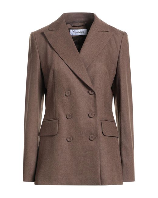 Max Mara Brown Blazer Virgin Wool, Cashmere, Elastane