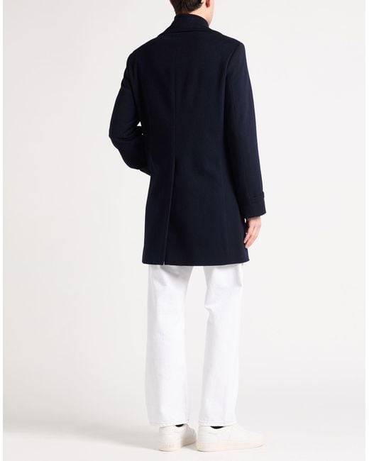 Lardini Blue Midnight Coat Wool for men