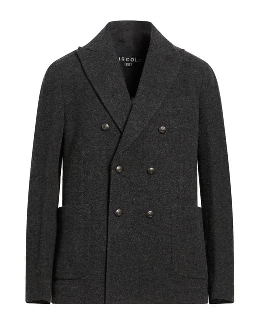 Circolo 1901 Black Blazer Virgin Wool, Cashmere for men