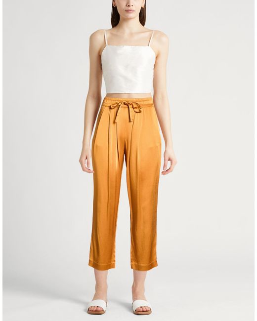 Semicouture Orange Pants Acetate, Viscose