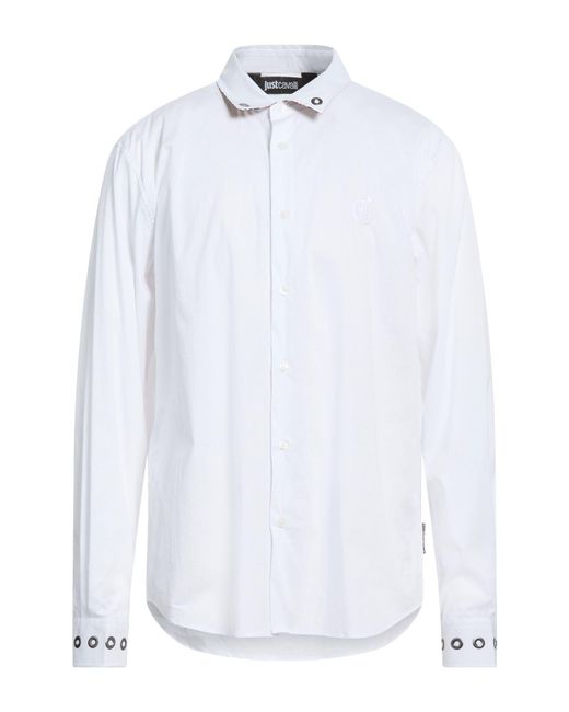 Just Cavalli White Shirt Cotton, Polyamide, Elastane for men