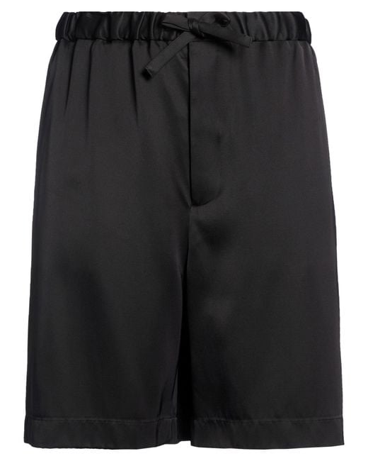 Jil Sander Black Shorts & Bermuda Shorts Viscose, Silk