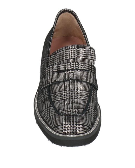 Pollini Gray Loafers Polyester