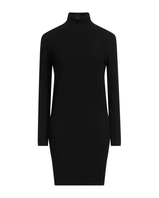 Gaelle Paris Black Mini Dress Viscose, Polyester, Polyamide, Elastane