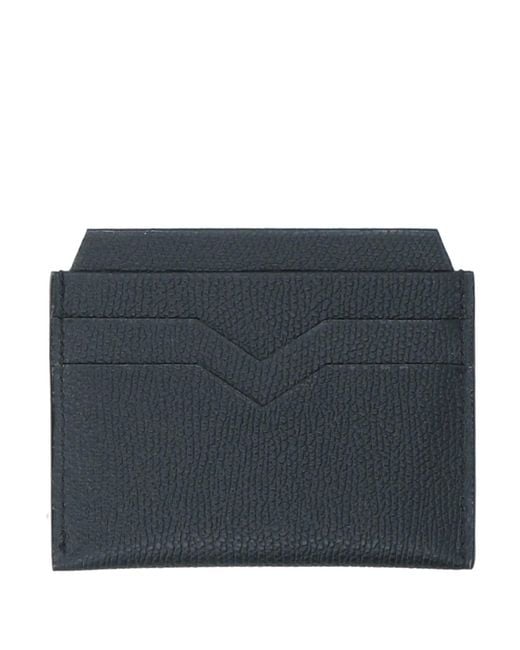 Valextra Blue Document Holder Bull Skin