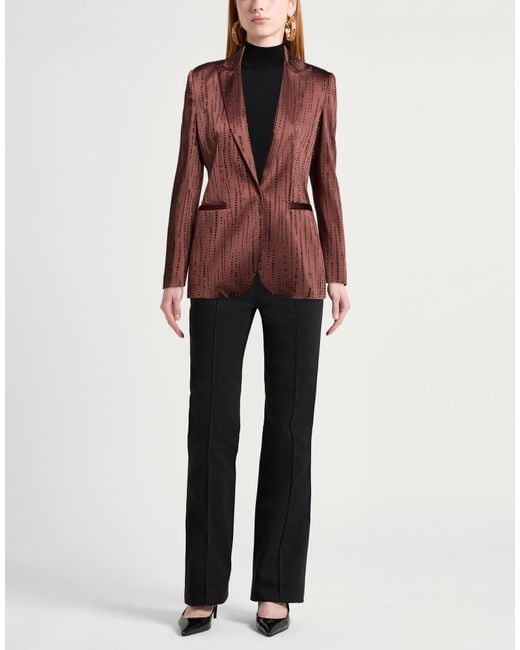 Dondup Brown Blazer Polyester, Elastane