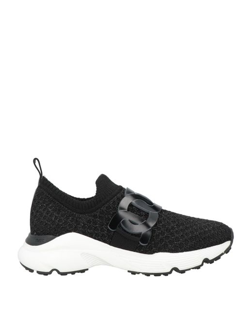 Tod's Black Sneakers Leather, Textile Fibers
