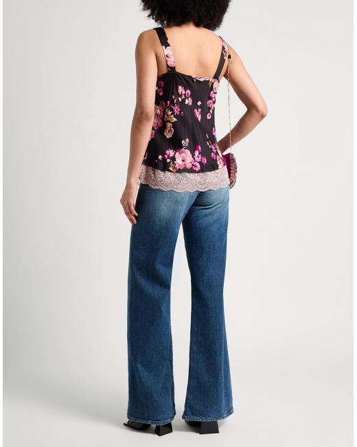 Twinset Black Top Viscose, Polyamide, Elastane