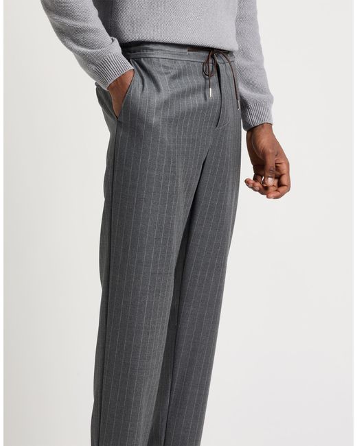 Tombolini Gray Pants Wool, Lycra for men