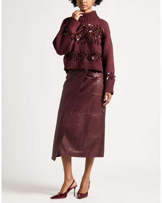 Brunello Cucinelli Red Turtleneck Cashmere