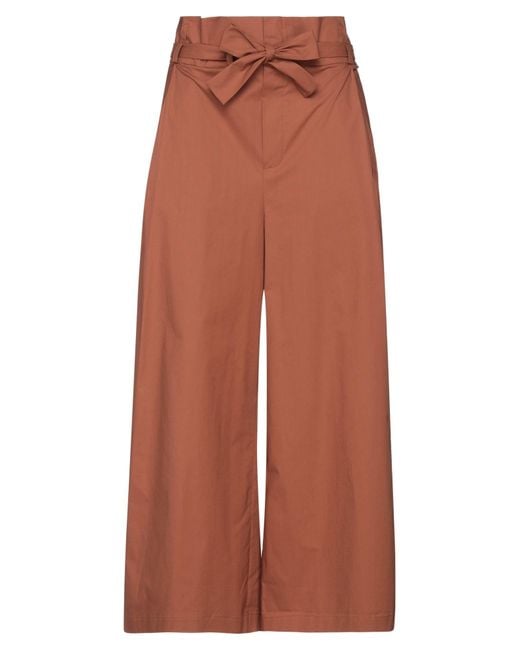 Erika Cavallini Semi Couture Brown Pants Cotton, Elastane