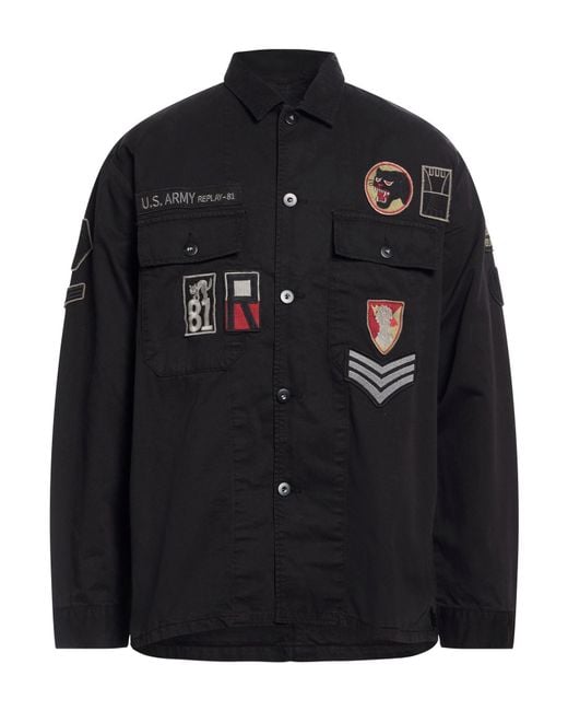 Replay Black Shirt Cotton for men