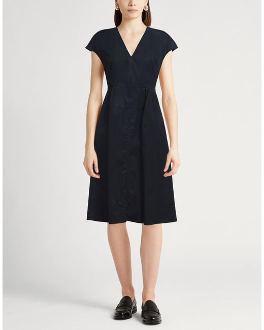 Aspesi Black Midi Dress Cotton