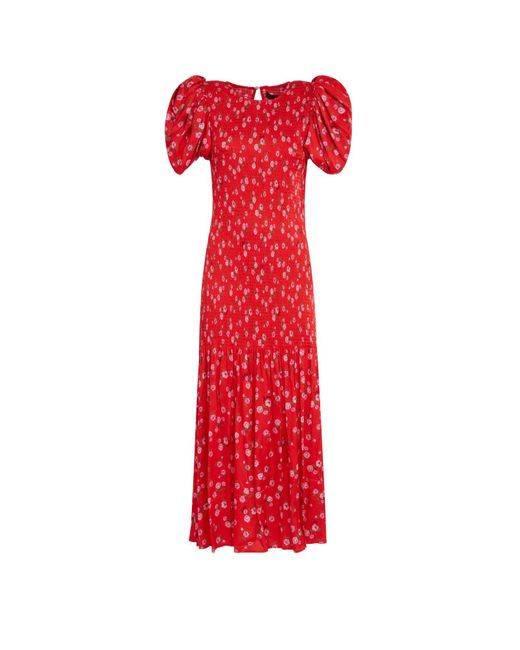 ROTATE BIRGER CHRISTENSEN Red Midi-Kleid