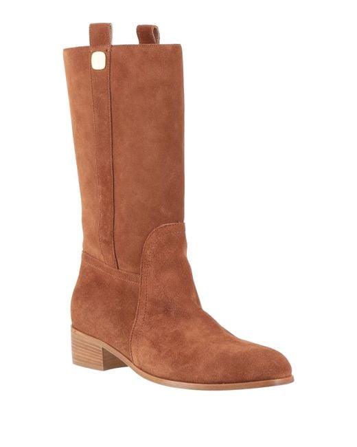 Ines De La Fressange Paris Brown Camel Boot Leather