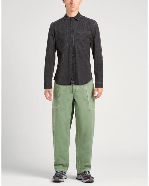 Dondup Black Denim Shirt Cotton, Viscose, Polyester, Elastane for men