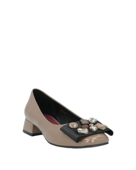 Luciano Barachini Brown Ballet Flats Leather, Synthetic Material