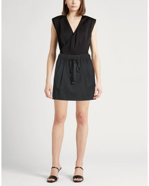 Max Mara Black Mini Skirt Virgin Wool, Mohair Wool, Silk