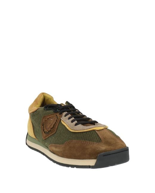 Satorisan Green Military Sneakers Leather, Textile Fibers for men