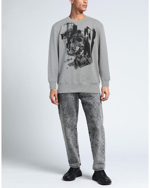 McQueen Gray Sweatshirt Cotton, Elastane for men