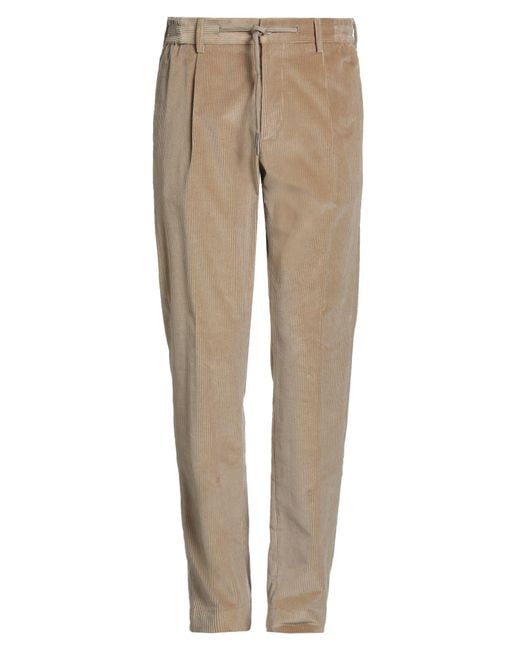 Tagliatore Natural Sand Pants Cotton, Elastane for men