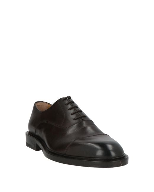 Testoni Brown Dark Lace-Up Shoes Leather for men