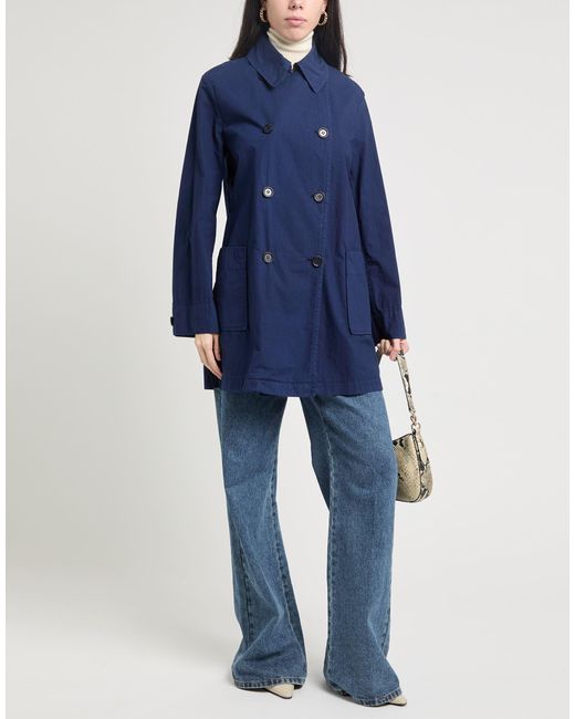 Aspesi Blue Overcoat & Trench Coat Cotton