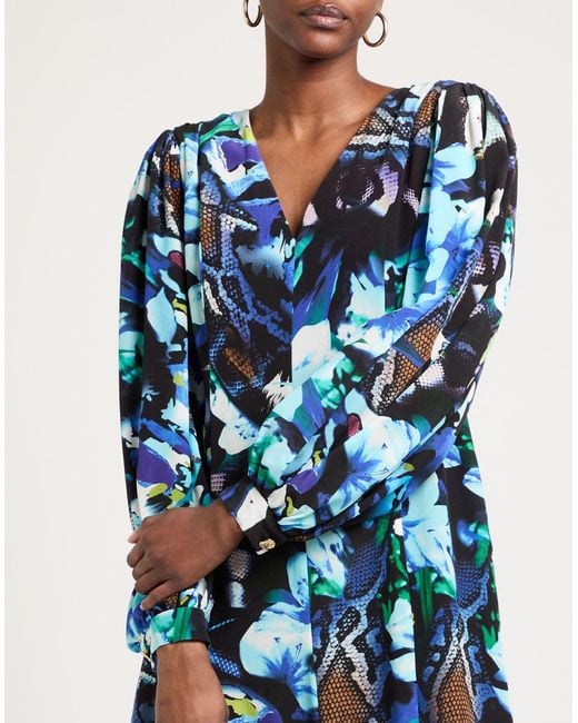 ESCADA Midi Dress Silk in Blue | Lyst