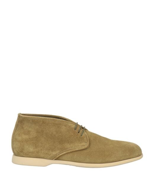 Pantanetti Green Military Ankle Boots Leather for men