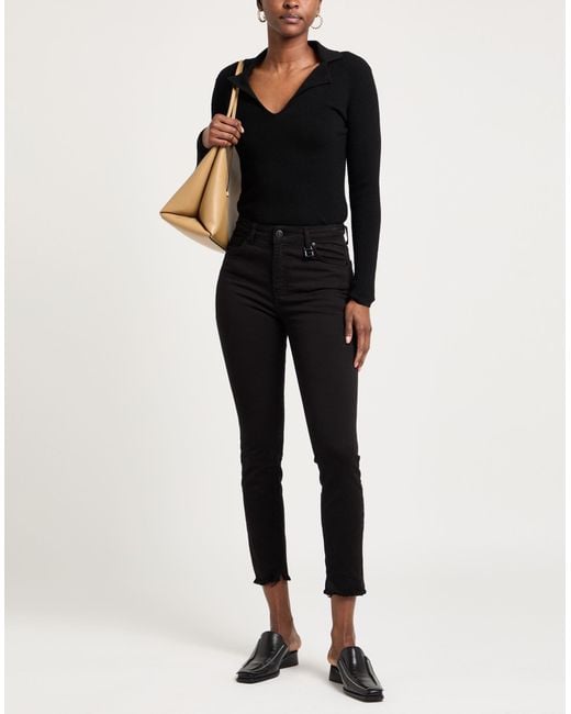 Gaelle Paris Black Pants Cotton, Elastane