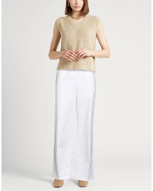 Fabiana Filippi White Pants Cotton, Elastane