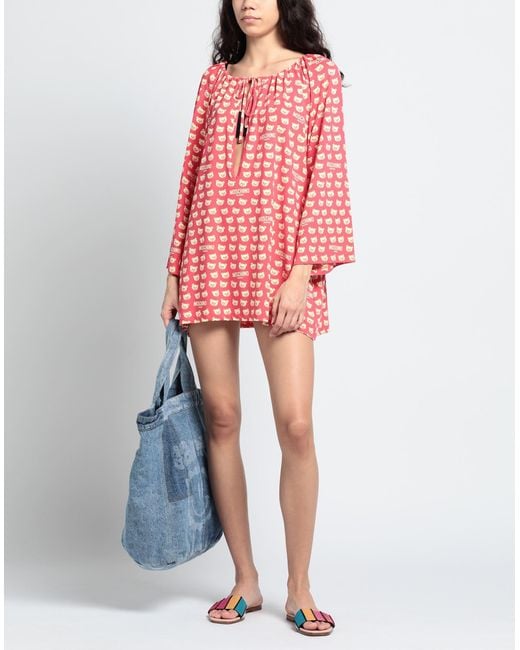 Moschino Red Coral Cover-Up Polyamide, Elastane