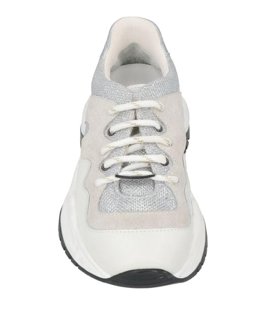 Baldinini White Sneakers Calfskin, Textile Fibers