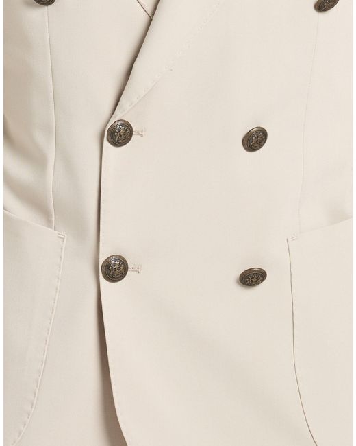 Bharnaba White Cream Suit Polyester, Viscose, Elastane for men